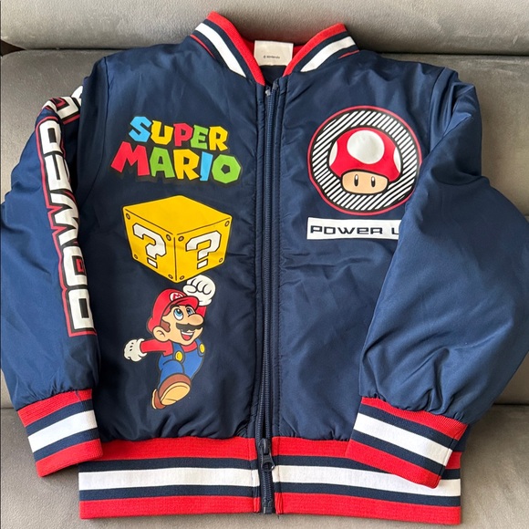 Nintendo Super Mario Navy Jacket with Red Accents